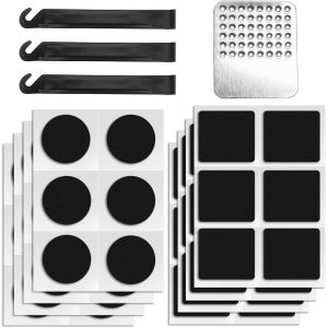 Subzonal-Kelav Rustine Velo Kit Reparation Velo, Rustine Chambre A Air Kit De R&eacute;paration De Crevaison, Pour V&eacute;los De Route De R&eacute;paration De Pneus De V&eacute;lo Avec Demonte Pneu Lime &Agrave; M&eacute;taux - Neuf