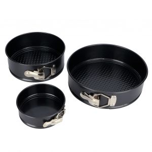 Hjlian Lot De 3 Moules A Gateaux Ronds Antiadhesifs En Acier Au Carbone, Accessoires De Cuisine - Neuf