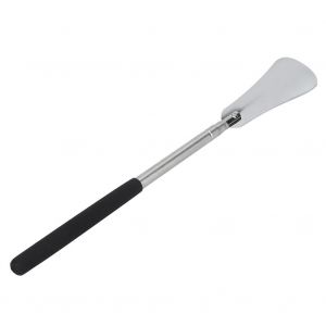 Chausse-pied telescopique 3 sections 31-65 cm, reglable, avec poignee en acier inoxydable, argente - Neuf