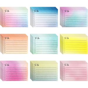 Eryi-500 Notes To Do List,9 Colori, 50 Fogli Per Ogni Colore,Couleur Notes Adhésives,Notes Autocollantes Colorées Avec Lignes,Feuilles Notes Autocollantes Pour Book Etudiants Lecture Bureau - Neuf
