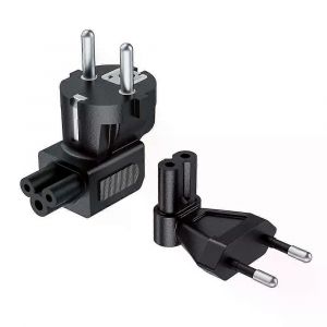 Adaptateur d'alimentation Duckhead EU Convertisseur 3 broches coudé Schuko EU PLUG vers C5 trèfle EU 2 broches PLUG vers IEC C7 adaptateur de câble - Neuf