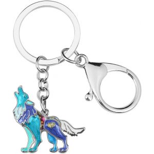 Kal-Porte-Clés En Alliage Émaillé Loup Mignon Pour Femmes Filles Bijoux Fantaisie Animaux Pour Homme Clé Voiture Porte-Monnaie Sac À Dos - Neuf