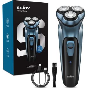 Rasoir Électrique Pour Homme, Rasoir Rotatif, Rasoir Électrique Rechargeable Avec Tondeuse Pop-Up, Charge Rapide En 1 Heure, Tête Flottante 3d, Indicateur De Puissance Lcd[Ras98063] - Neuf