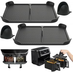 2 Pieces Anti-Splash Grille for Air Fryer Ninja AF400EU&AF451EU,Reusable Accessories Air Fryer Mould Silicone Air Fryer Ninja Silicone Gloves to Prevent Splash Grease - Neuf