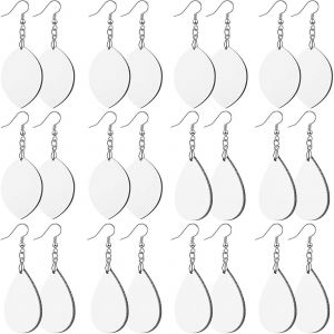 Sublimation Blank Heat Transfer Boucles D'oreilles Pendentifs En Forme De Goutte D'eau Avec Crochets - Neuf