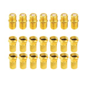 MEVRONISSHOP-Fiche F Coaxial Raccord F Coud&eacute;, Adaptateur C&acirc;ble Satellite, Adaptateur Cable Coaxial, Cable Antenne TV Raccord Prise, 7 T&ecirc;tes De C&acirc;ble F81 Et 14 Connecteurs RG6F - Neuf