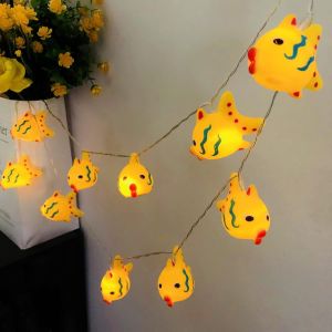 1.65M 10 LED Poisson Tacheté Guirlande Lumineuse,Alimenté par Batterie Poisson Tacheté Animal Forme Décoratif Fée Lampe Atmosphère Décoration pour Fête,Noël,Halloween,Mariage (Poisson tacheté) - Neuf