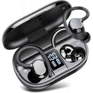 lbgwp60-Ecouteurs Bluetooth Sans Fil Sport, Headphones 5.3 Hifi Stéréo, 128H Ecouteur Pour Courir, Ip7 Étanche Écouteur, Ecouteurs Sans Fil Avec Enc Mic, Oreillette Sans Fil, Casque Écran Led Pour Io - Neuf