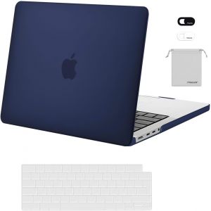 Compatible Avec Macbook Pro 14 2025-2021 M5 M4 M3 M2 M1 A3434 A3112 A3185 A3401 A2918 A2992 A2779 A2442,Plastique Coque Rigide&Protection Clavier&Couverture Webcam&Sac Rangement,Bleu Marin - Neuf