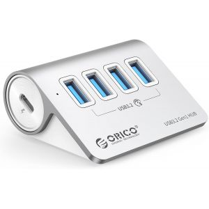 CHENG-Hub USB C 4 Ports en Aluminium - R&eacute;partiteur de Donn&eacute;es 5 Gbit/s Avec C&acirc;ble C de 0,5m et Adaptateur A - Port d'Alimentation 5V/2A Type C Pour Macbook, iMac - Neuf