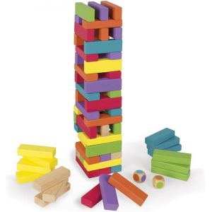 ERYI-Equilibloc Color - Blocs De Construction En Bois - 60 Pièces - Jeu D'Adresse - Multicolor - Dès 3 Ans - Neuf