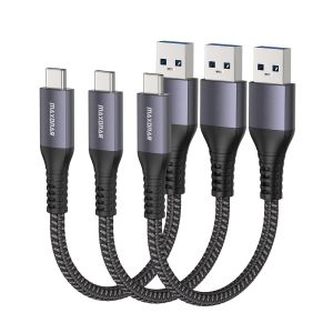 AYU-Cable USB C Court 20cm/0.2M [3 pi¿¿ces] Cable de donn¿¿es 10Gbit USB3.2 Gen2 type C Android Auto QC3.0 Chargeur rapide USB A ¿¿ C 3.1A pour Samsung Note20 Galaxy S23/S22/S20 Z Flip5 Pixel 8 Pro - Neuf
