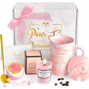 Eryi-Cadeau Femme, Cadeau Anniversaire Femme, Coffret Avec Carte De V?ux, Bain Moussant, Bougie, Saint Valentin, Noel, Idee Mug En Céramique¿ 340 Ml - Neuf