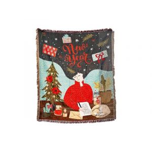 Couverture De Camping De No&euml;l 180 X 130 Cm - Coton Et Polyester, Polyvalente, Facile D'entretien, Cadeau Id&eacute;al - Neuf