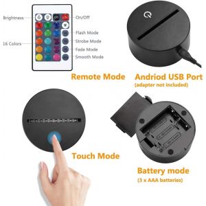 3D Rugby Led Lampe Art D&eacute;co Lampe Lumi&egrave;res Led D&eacute;coration Lampes Contr&ocirc;le &Agrave; Distance 7/16 Couleurs Change Veilleuse Usb Powered Enfants Cadeau Anniversaire No&euml;l Cadeaux - Neuf