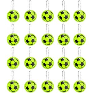 Acdsgd-Lot De 20 Pendentifs R&eacute;fl&eacute;chissants Pour Football, R&eacute;flecteur De S&eacute;curit&eacute;, Pendentif Pour Cartable, Pendentif Pour V&ecirc;tements, Pendentif Pour Cl&eacute;s, Pendentif Pour V&ecirc;tements - Neuf