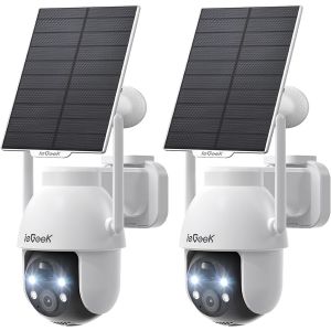 2K Wireless Outdoor Wifi Surveillance Camera ¿ 360° Ptz Outdoor Camera Wireless Solar Night Vision Colour Human Detection Pir Two-Way Audio, Ip66, Zy C2 (White) - Neuf
