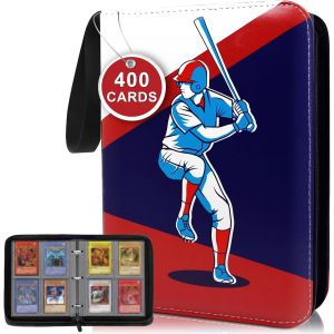 Mdy-Classeur Carte Baseball 400 Pochettes, Albums Pour Cartes À Collectionner Double Face, Album Pour Cartes, Classeur Pour Collection En Cuir Pu, Album De Carte 50 Pages, Classeur De Carte Portable - Neuf