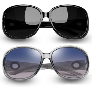 Tianyi-Lunettes De Soleil Femme Polarisées, Grandes Lunettes Soleil Rétro Vintage Luxe, Protection Uv400 Pour Voyage Conduite - Neuf