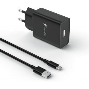 Chargeur Usb C Rapide Pour Samsung Galaxy A16 A15 A14 A13 A12 4G/5G A06 A05S A04S A55 A54 A35 A34 A53 A33 A32 A52 A25 S24 S23 S22 S21 S20, Compatible Xiaomi, Google Etc. Avec 2M C&acirc;ble Usb C (Noir) - Neuf