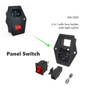 Interrupteur de prise de courant &agrave; 3 broches, interrupteur &agrave; fusible de prise de module d'entr&eacute;e AC 16A 250V, interrupteur &agrave; bascule &agrave; en laiton, prise de courant m&acirc;le - Neuf