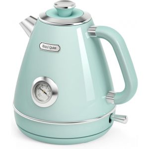 Bouilloire Electrique, Bouilloire Vintage Avec Thermom&egrave;tre, Acier Inoxydable Et Sans Bpa, Sans Fil Et Avec Arr&ecirc;t Automatique, 1,7 Litres 2200 Watts - Vert Menthe - Neuf