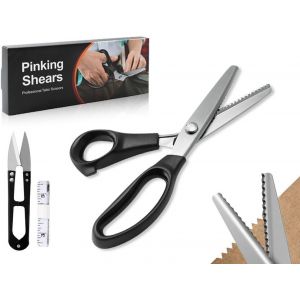 Kalanka-Ciseaux Cranteurs Couture,5mm Ciseaux Triangulaires,Ciseaux Dentel&eacute;s,Ciseaux De Couture En Acier Inoxydable,Ciseaux De Tissu,Ciseaux &Agrave; Dentelle,Pour V&ecirc;tements,Couture,Papier,Artisanat(Noir) - Neuf