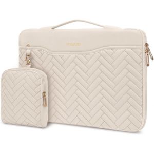 Housse Ordinateur Portable 13-14 Pouces Compatible Avec Macbook Air/Pro,13-13,3 Notebook,Compatible Avec Macbook Pro 14,Sac Matelassé Rectangulaire Avec Poignée&Petit Sac&Poche,Sab[POU6262553] - Neuf