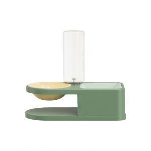 Hjlian Bol De Stockage D'eau Automatique Carre Et Rond Pour Animaux De Compagnie, Bol De Protection Du Cou Pour Animaux De Compagnie, Mignon, Vert - Neuf