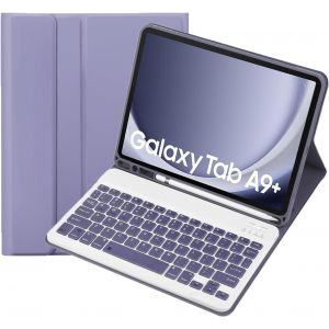 Chenquansarl-Étui Clavier Pour Samsung Galaxy Tab A9 Plus Coque Clavier Bluetooth Sans Fil Amovible Pour Tablette Tab A9+11"(Violet) - Neuf