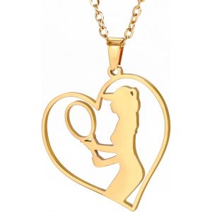 Kal-Acier Inoxydable Délicat Tennis Pendentif Bracelet Femme Joueur De Tennis Collier Boucle D'oreille À La Mode Sport Balle Bijoux - Neuf