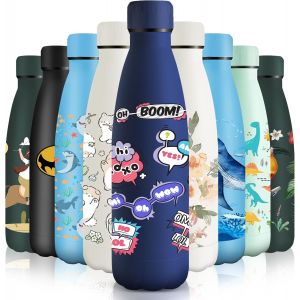 Gourde Isotherme, Acier Inoxydable 18/8, Bouteille Isotherme, 500ml Sans Bpa, Gourde Inox Enfant, &Eacute;tanche Double Isolation, Bouteille Inox Pour Le Camping, Les &Eacute;coles, Les Gymnases - Neuf