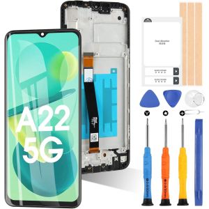 Remplacement De L'&eacute;cran Pour Samsung Galaxy A22 5g Sm-A226b Sm-A226b/Ds Sm-A226b/Dsn Affichage Lcd Assemblage De Verre Tactile (Noir Avec Cadre) - Neuf