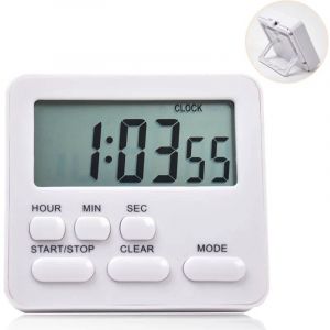 Minuterie Multifonction Silencieuse Pour Étudiants,Gestionnaire De Temps,Cuisine,Chambre À Coucher,Réveil,Minuterie Électronique,Mini Réveil.White La0732D. - Neuf