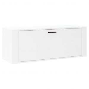 Vidaxl Armoire À Chaussures Murale Blanc 100x35x38cm Bois D'ingénierie - Neuf