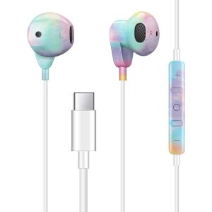 KALANKA-Écouteurs USB C pour Samsung S24 A53 A33 A54 A34 S21,Écouteurs Intra Auriculaires Ecouteur USB Type C Oreillettes Filaires Anti-Bruit Casque avec Micro pour Mi 12T Pixel 6a 7a,Coloré - Neuf