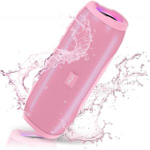 Enceinte Bluetooth Portable, 20W Hd Stéréo Haut-Parleur Bluetooth Avec Lumière Led, Enceinte Portable Sans Fil 36H Playtime Super Autonomie, Étanche Ipx6 Micro Intégré Support Aux, Tf/Usb, Radio Fm - Neuf