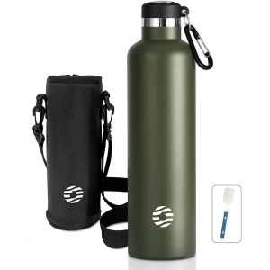 Gourde Isotherme-Bouteille Isotherme-750ml/ 1l-Gourde Inox Bouche Standard-Bouteille Sport Étanche-Enfant Sans Bpa,Cadeau Pour Les Sportifs.[B880] - Neuf