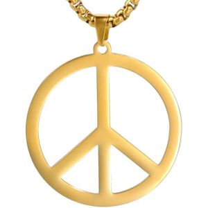 Trahoo-Pendentif Cnd En Acier Inoxydable Symbole De Paix Avec Chaîne Et Pochette À Bijoux | Résistance Hippie Paix - Neuf