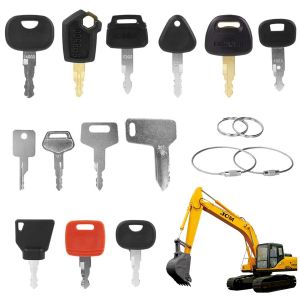 ChenQuanSarl-Clé Des Engins De Chantier, 17 Clés Clé D'Allumage De Remplacement, Clé De Rechange De Contact, 13 Clés Différentes Et 4 Porte-Clés Pour Excavateurs, Chariots Elévateurs, Tracteurs - Neuf