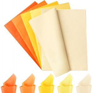 Lot De 75 Feuilles De Papier De Soie (50 X 35 Cm) - 5 Tons Jaunes - Idéal Pour Le Bricolage Floral, L'emballage Cadeau, Les Projets D'art Et La Décoration - Neuf