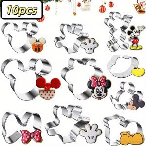 Lot 10 Emporte-Pi&egrave;ces Disney Mickey & Minnie &iquest; Acier Inoxydable No&euml;l & F&ecirc;te - Neuf