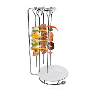 Brochettes de barbecue en acier inoxydable avec grille Aiguille &Agrave; Griller Et Ensemble De Support Outils De Barbecue R&eacute;utilisables-yu - Neuf