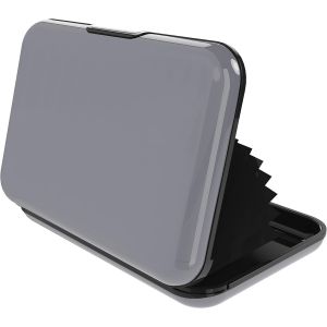 Men's Aluminium Card Holder with Money Clip with RFID Blocking System - Anti-Contactless Anti-Fraud - Large Capacity - Grey, grey, Classic - Neuf