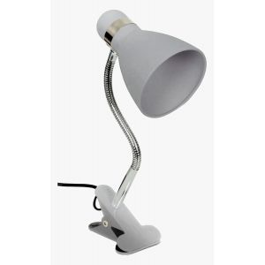 Kal-- Lampe De Bureau Sicion Métal À Pince | Orientable Et Portable | Idéale Pour Enfants Et Atelier | Clip 220v, Noir Ou Blan, Métal (Argenté) - Neuf