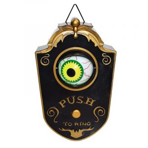 Décoration d'Halloween - Cloche de porte effrayante - ?il animé avec sons effrayants - Accessoire de fête d'Halloween - Événement pour enfants. - Neuf