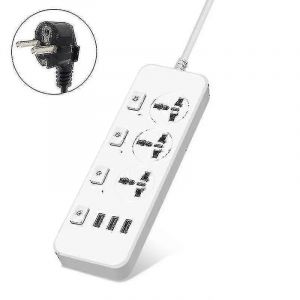 Us/UK/EU Multiprise 5V2.1A Parafoudre avec 3 prises et 3 ports USB - Neuf