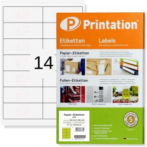 &Eacute;tiquettes Autocollantes 99,1 x 38,1 mm, 350 &Eacute;tiquettes pour Imprimante Laser et Jet d'Encre, Adresses Autocollantes, 25 Feuilles A4, Etiquettes 14 par Feuille, 2x7, 99,1x38,1 L7163 4678 - Neuf