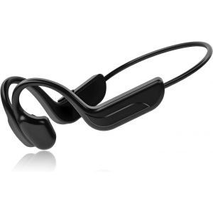 KALANKA-Ecouteur Conduction Osseuse, Ecouteurs Bluetooth sans Fil V5.2 HiFi St&eacute;r&eacute;o avec HD Micro, IPX4 8H D'autonomie Casque de Sport &eacute;tanche pour Jogging, Course, V&eacute;l, Noir - Neuf