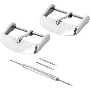 Kal-Ensemble De Remplacement De Fermoir De Bracelet De Montre, Remplacement De Boucle De Bandes De Bracelets De Montre En Acier Inoxydable 2pcs Pour Bracelets De Montre De De Large - Neuf